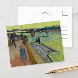 Le Pont de Trinquetaille | Vincent van Gogh Vykort<br><div class="desc">Le pont de Trinquetaille (1888) | Vincent van Goghs Le pont de Trinquetaille (1888) skildrar en slående bild av bron i Trinquetaille i Arles, Frankrike. Målningen har fet, uttryckliga penseldrag och pulserande färg, och visar Van Goghs unika Post-Impressionist stil. Sammansättningen belyser brons struktur, Rhôneflodens reflekterande vatten och omgivningens dynamiska energi....</div>