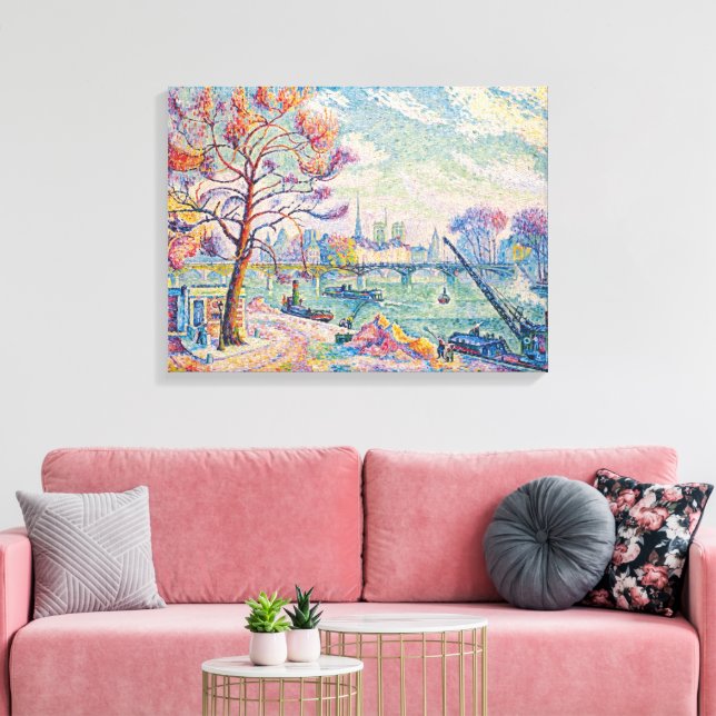Le Pont Des Arts Paris | Paul Signac | Canvastryck (Insitu (Vardagsrum))