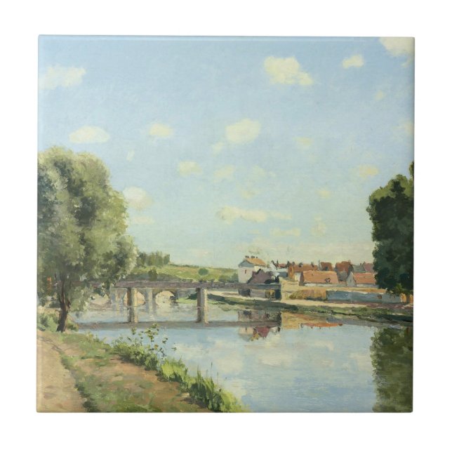 Le Pont Du chemin De Fer Camille Pissarro Kakelplatta (Framsidan)