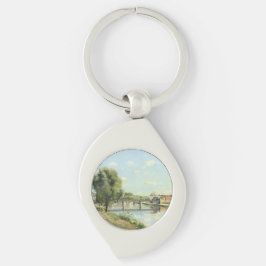 Le Pont Du chemin De Fer Camille Pissarro Swirl Silverfärgad Nyckelring