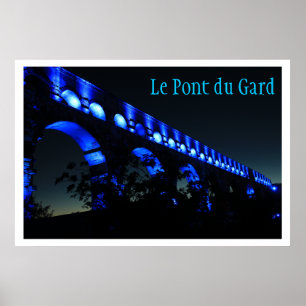 Le Pont du Gard Aqupedt Bridge, Paris Frankrike Poster
