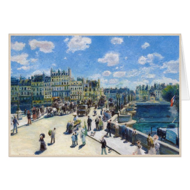 Le Pont-Neuf, Paris Pierre Auguste Renoir målning OBS Kort (Framsidan Horizontal)