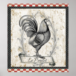 Le Poulet Vintage Chicken Poster