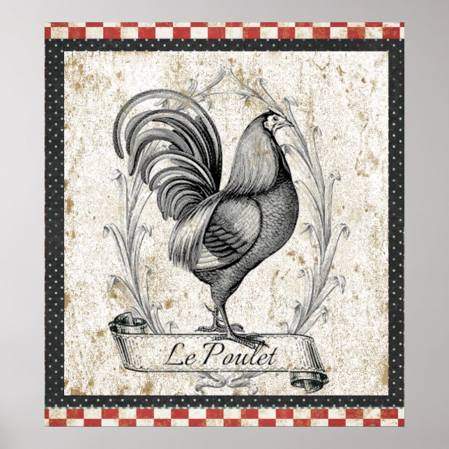 Le Poulet Vintage Chicken Poster (Framsidan)