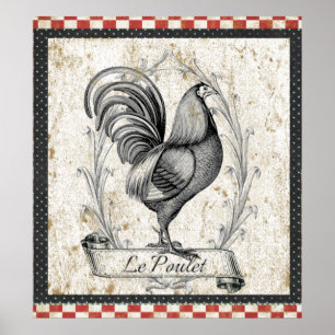 Le Poulet Vintage höna Poster