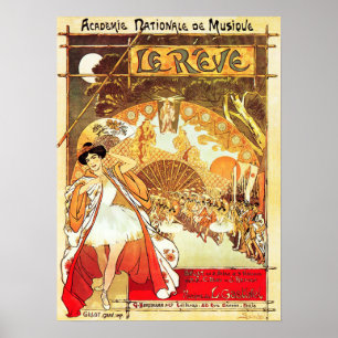 LE REVE Vintage Fransk Musical Dance Theater and Poster