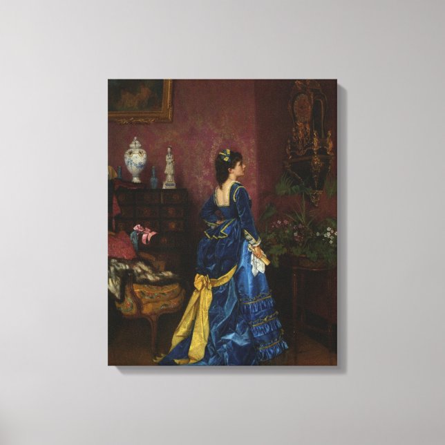 Le Robe Bleu från augusti Toulmouche Canvastryck (Framsida)