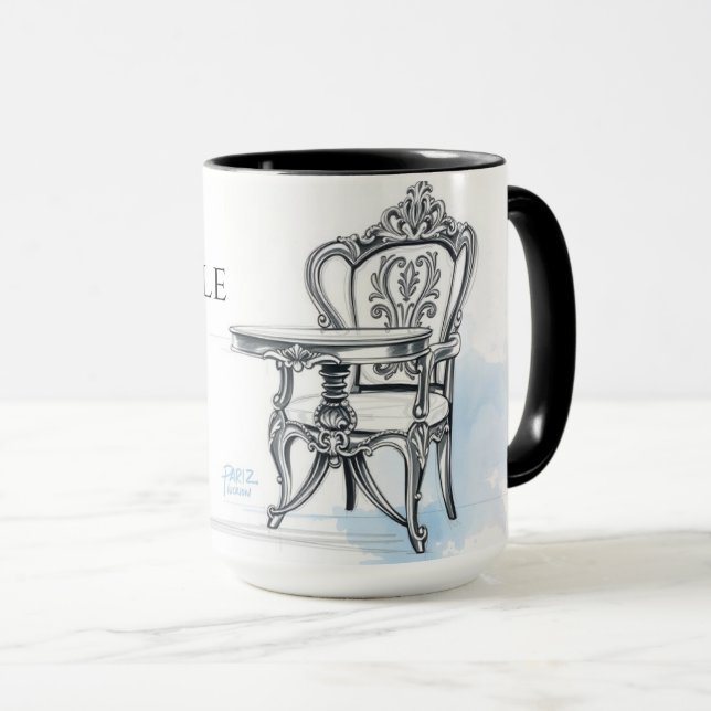 Le Roi Chille Au Café Fransk Kunglig Kaffe Mugg (Framsida höger)