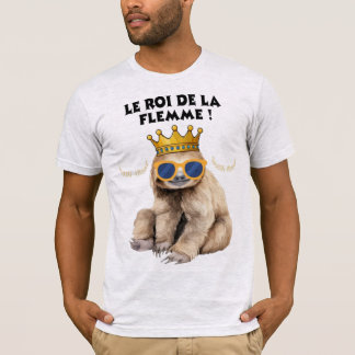 Le Roi de la Flemme – Illustration Singe Paresseux T Shirt