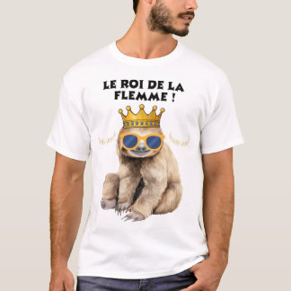 Le Roi de la Flemme – Illustration Singe Paresseux T Shirt