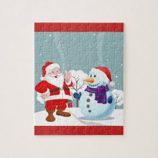 Le Santa och snögubben Pussel