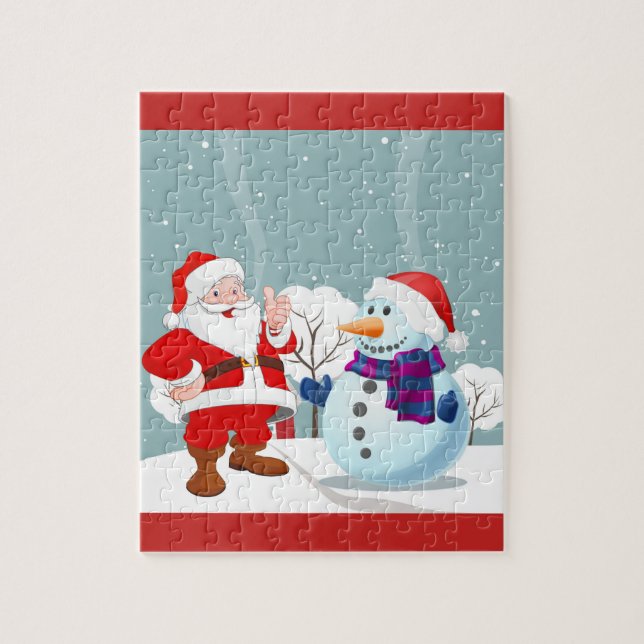 Le Santa och snögubben Pussel (Vertikal)