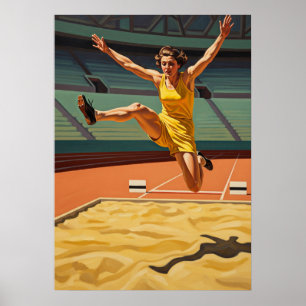 LE SAUT EN LONGUEUR (den långa jumpen) Poster