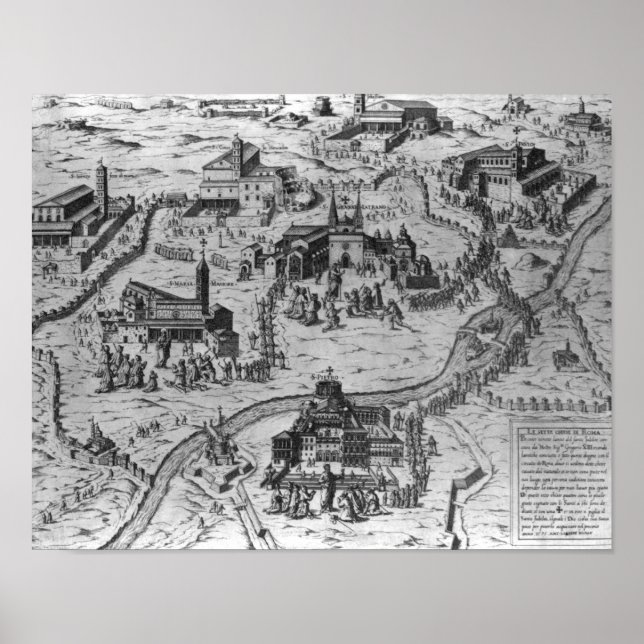 Le Sette Chiesa di Roma, 1575 Poster (Framsidan)