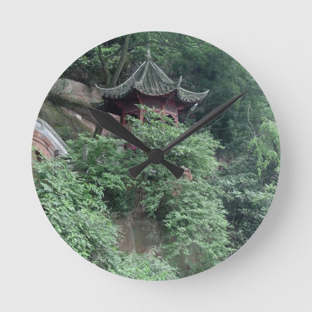 Le Shan Bergssida buddistpaviljong Rund Klocka (Framsida)