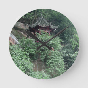 Le Shan Bergssida buddistpaviljong Rund Klocka