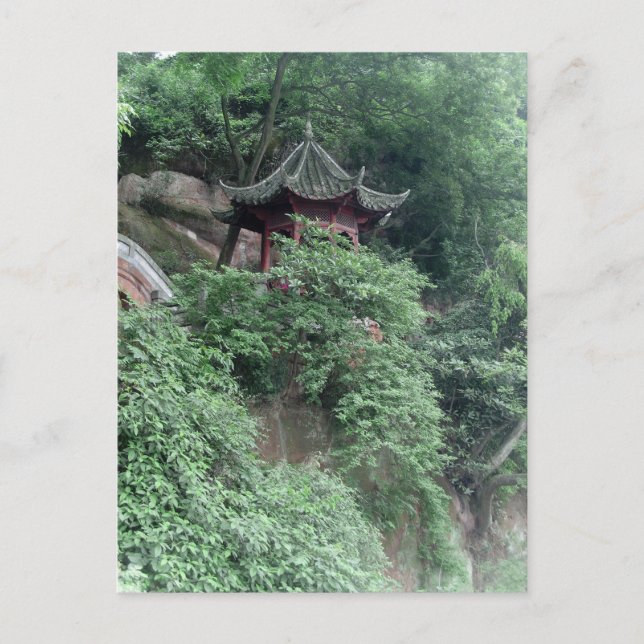 Le Shan Mountainside Buddhist Pavilion Vykort (Framsida)