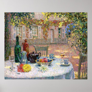 Le Sidaner: Bord under Löv i Sol Poster