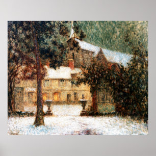Le Sidaner: House i Snö Poster