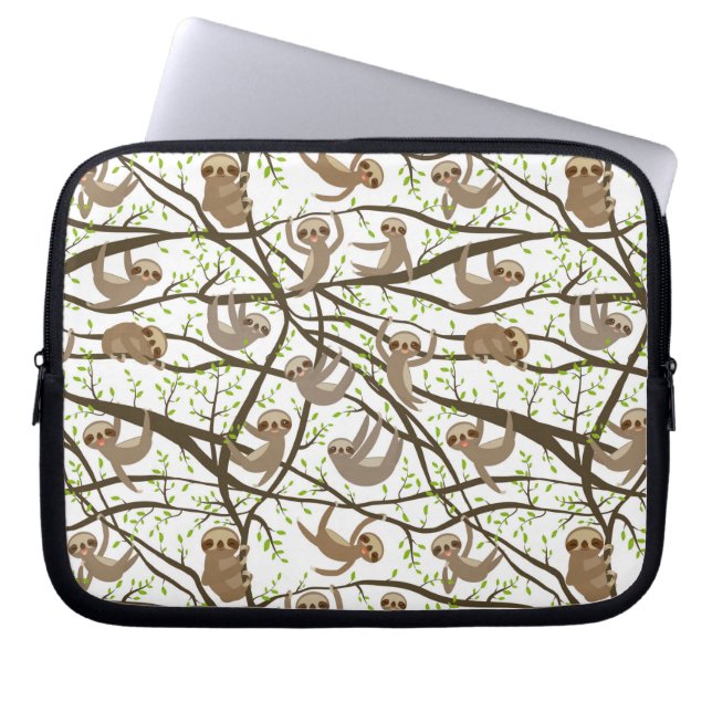 Le Slothmönster Laptop Fodral (Framsidan)