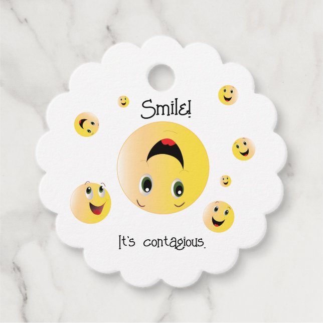 Le smile det är smittsamt gåvor etiketter (Framsida)
