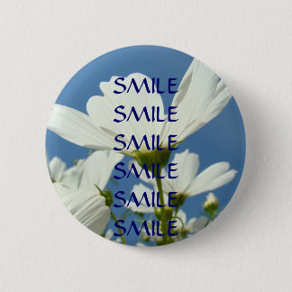 LE SMILE Knapp Blå Himmel Vit Tusenskönor Blommor