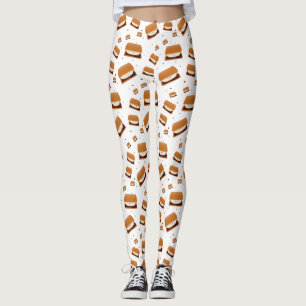 Le S'mores med pricker på vit Leggings
