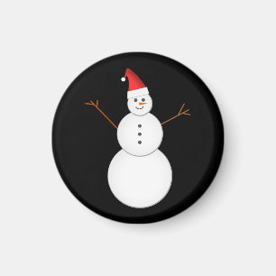 Le snögubben som ha på sig en röd julSanta hatt Magnet
