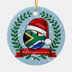 Le söder - afrikansk flaggajulstil julgransprydnad keramik