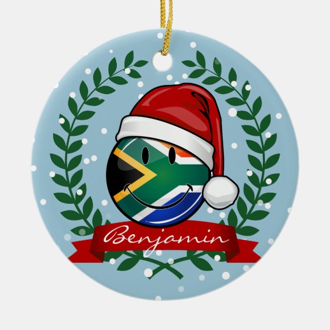Le söder - afrikansk flaggajulstil julgransprydnad keramik (Framsidan)
