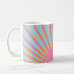 Le Soleil 02 Retro Sol Rosa och Blue Sunshine Kaffemugg