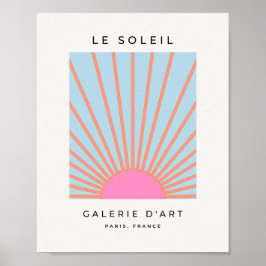 Le Soleil 02 Retro Sol Rosa och Blue Sunshine Poster