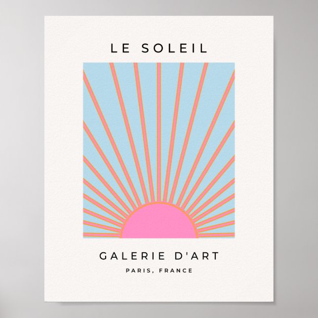 Le Soleil 02 Retro Sol Rosa och Blue Sunshine Poster (Framsidan)