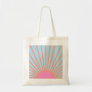Le Soleil 02 Retro Sol Rosa och Blue Sunshine Tygkasse