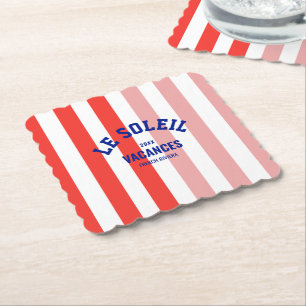 Le Soleil Vacances Fransk Riviera Cabana Rand Underlägg Papper