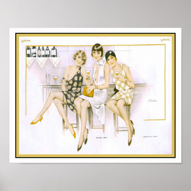 Le Sourire Fransk Cocktail Hour 1920 Poster (Framsidan)