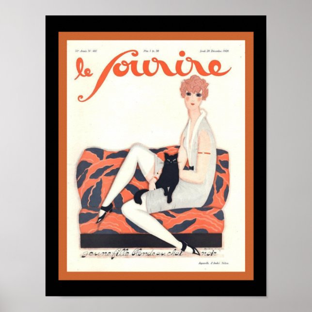 Le Sourire Fransk Deco 1928 Cover 11x14 Poster (Framsidan)