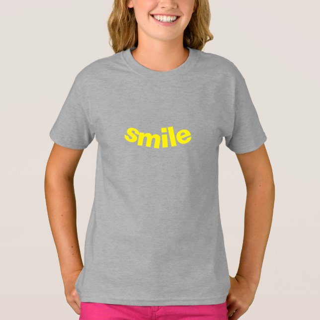 "le" stort leende - gult brev T-Shirt (Framsida)
