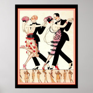 "Le Tango" Barbier Deco Skriv ut Poster
