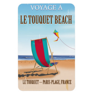 Le Touquet Beach Vintage fransk reseaffisch Magnet