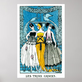 Le trois graces av George Barbier Poster