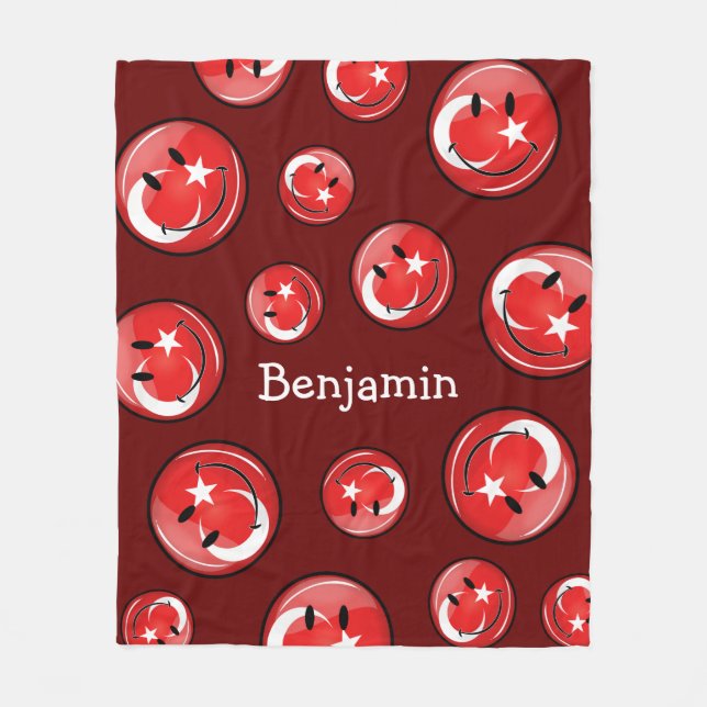 Le turkisk flagga fleecefilt (Framsidan)