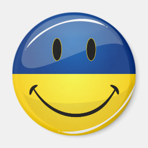 Le ukrainsk flagga för runda magnet