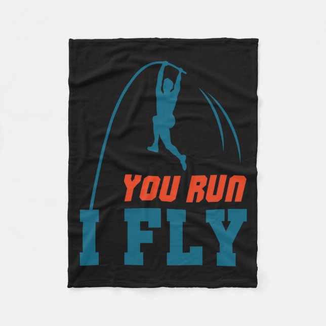 Le Vault Funny Levault Vaulting You Run I Fly  Fleecefilt (Framsidan)