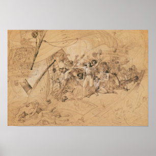 Le Vengeur du Peuple' Sinking Battle of Poster
