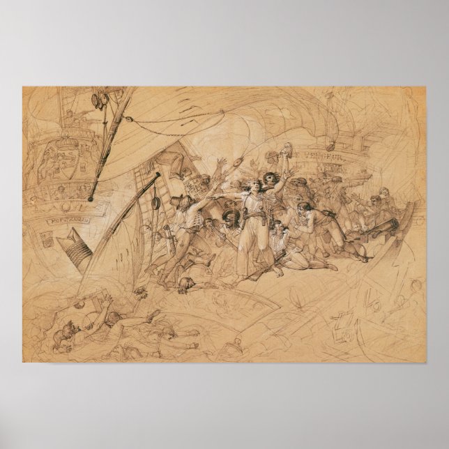 Le Vengeur du Peuple' Sinking Battle of Poster (Framsidan)