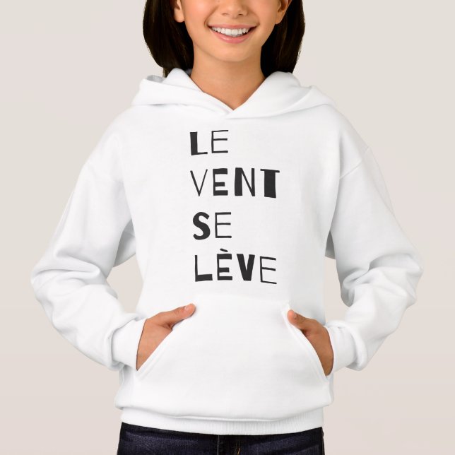 Le Vent Se Leve - Black Hoodie T Shirt (Framsida)