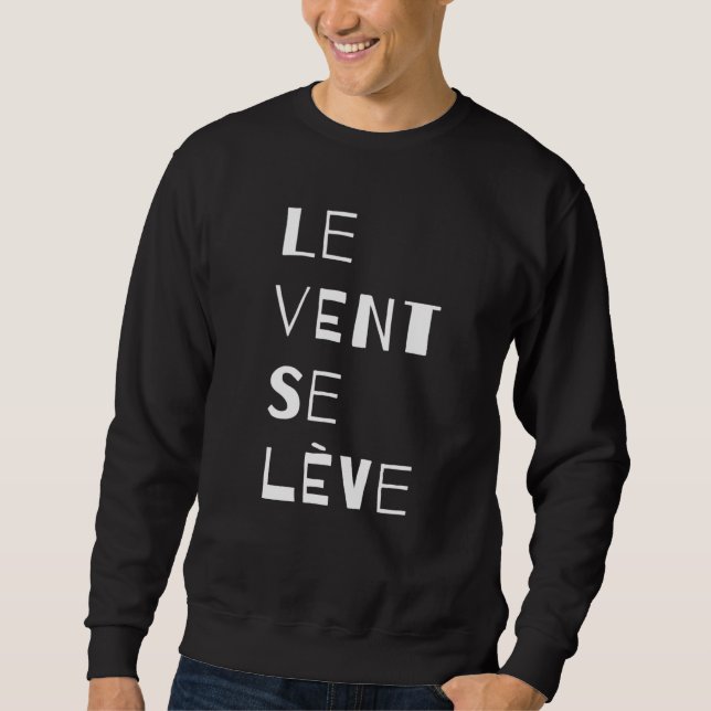 Le Vent Se Leve, Fransk Hoodie Lång Ärmad Tröja (Framsida)