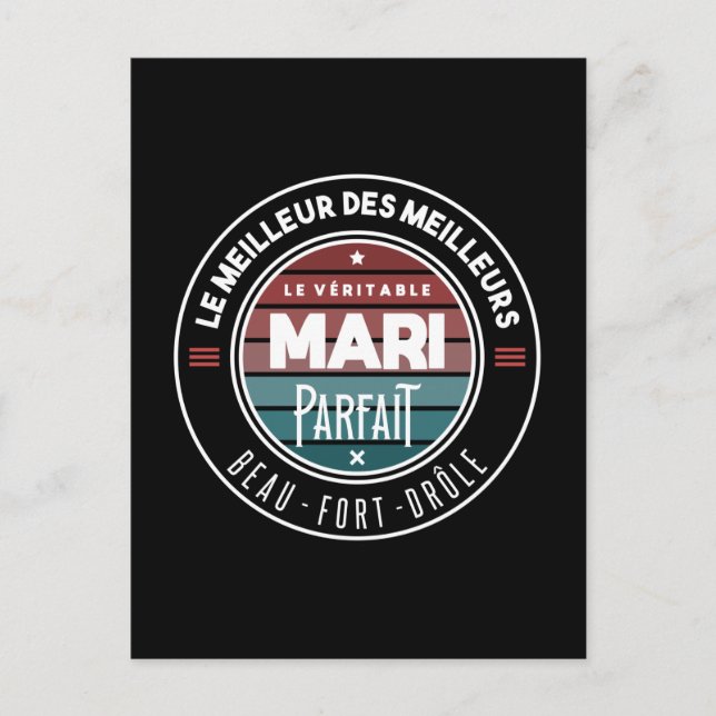 Le véritable mari parfait vykort (Framsida)