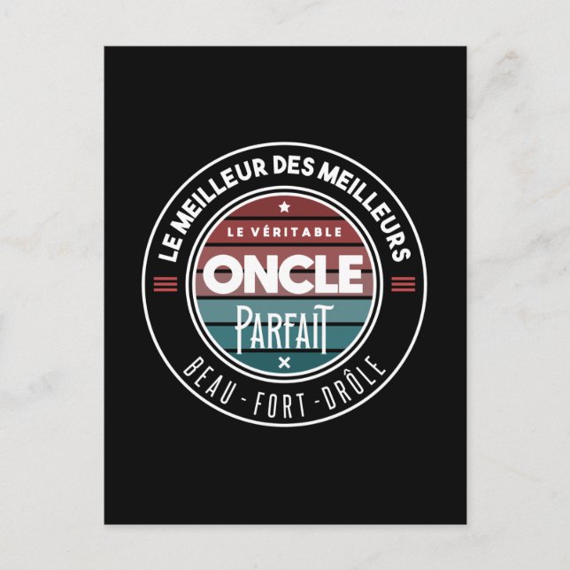 Le véritable oncle parfait vykort (Framsida)